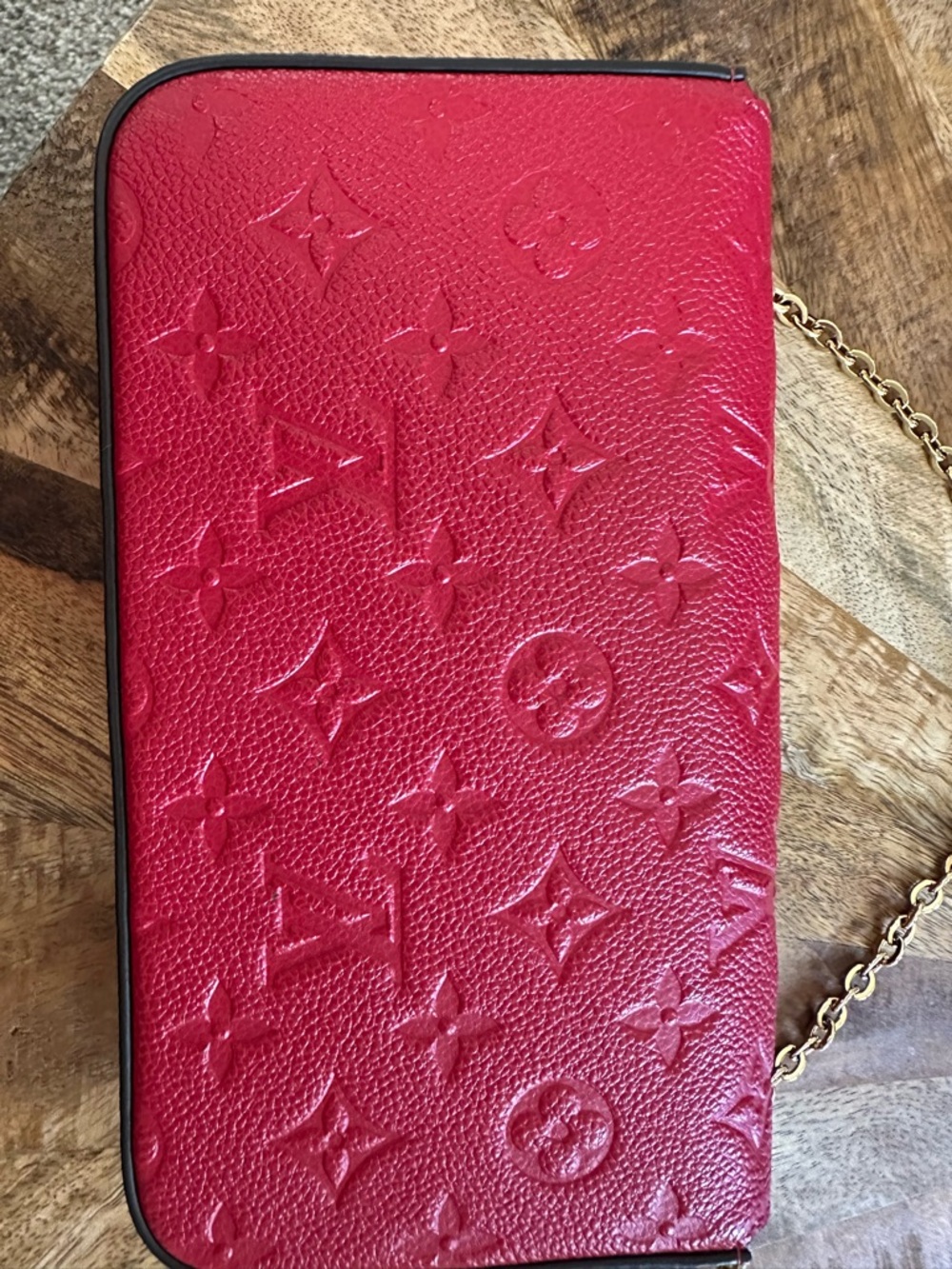 Authentic LV Félicie Pochette Monogram Empreinte - Red w/ Both Inserts - Picture 9 of 15